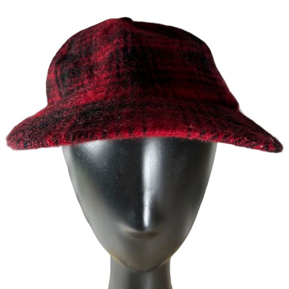 Woolrich Vintage Buffalo Plaid Wool Newsboy Cabbie Grand Prix Cap Hat Size S/M - Picture 1 of 8